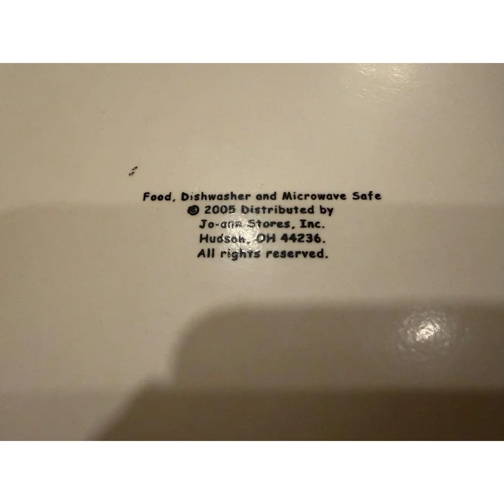 Jo-Ann Stores Ceramic Pumpkin Pie Recipe Dish Scalloped‎ Orange Rim 2005 Vintage